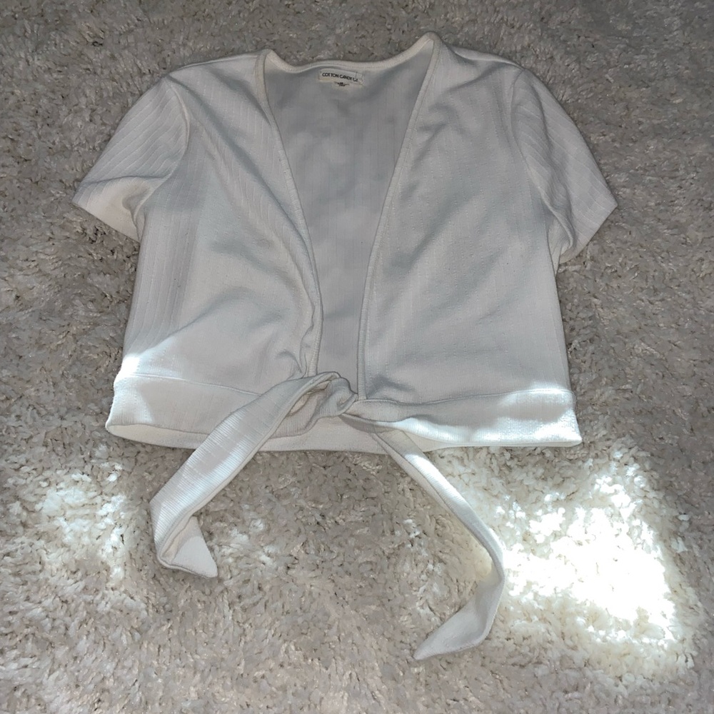 White tie front top